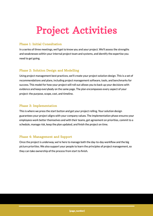 Project Management Proposal Template